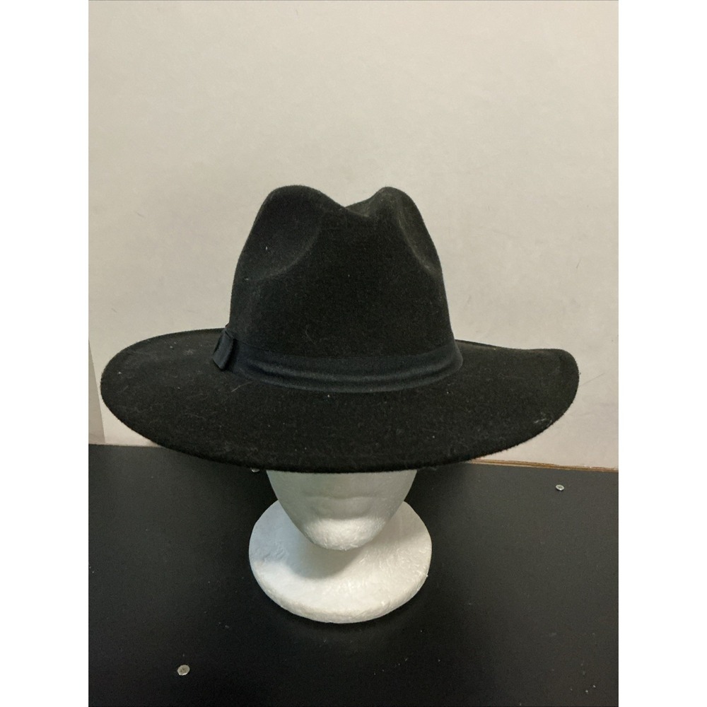 Abercrombie & Fitch Women's Black Retro Fedora Hat w/Grograin Ribbon
